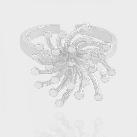 Holiday Irregular Firework Sterling Silver Adjustable Ring