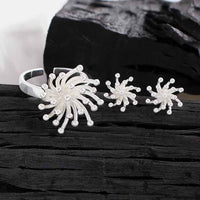 Holiday Irregular Firework Sterling Silver Adjustable Ring
