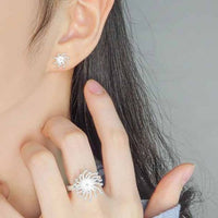 Holiday Irregular Firework Sterling Silver Adjustable Ring