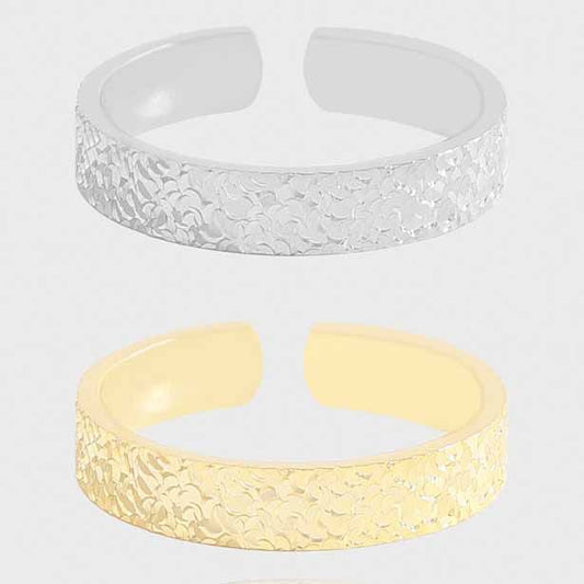 Irregular Ice Pattern 925 Sterling Silver Adjustable Ring