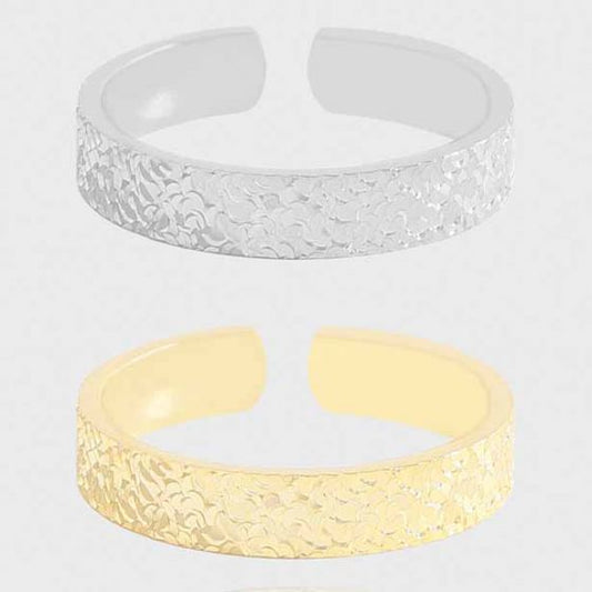 Irregular Ice Pattern 925 Sterling Silver Adjustable Ring