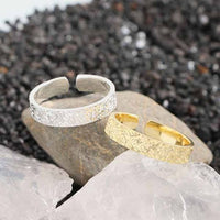 Irregular Ice Pattern 925 Sterling Silver Adjustable Ring