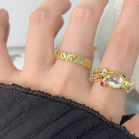 Irregular Ice Pattern 925 Sterling Silver Adjustable Ring