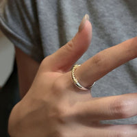 Twisted Adjustable 925 Sterling Silver Ring in Yellow Gold