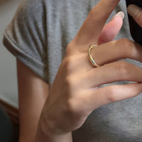 Twisted Adjustable 925 Sterling Silver Ring in Yellow Gold
