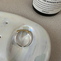 Twisted Adjustable 925 Sterling Silver Ring in Yellow Gold