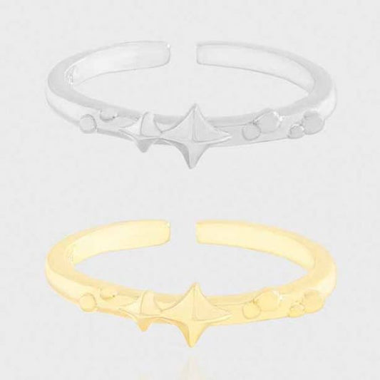 Shining Star Bubbles Adjustable 925 Sterling Silver Ring