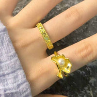 Irregular Shell 925 Sterling Silver Adjustable Ring