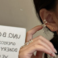Holiday Multi-Layer Bow-Knot 925 Sterling Silver Non-Pierced Earring (Single)