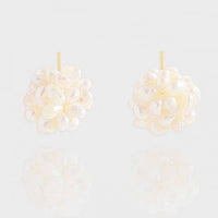 Natural Pearl Fireworks Ball Sterling Silver Stud Earrings
