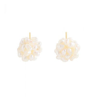 Natural Pearl Fireworks Ball Sterling Silver Stud Earrings
