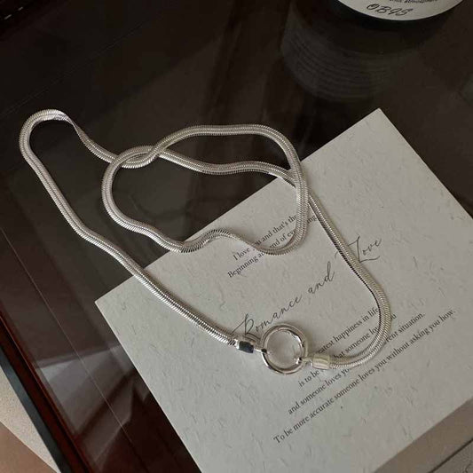 Simple Snake Chain Sterling Silver Necklace