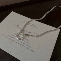 Simple Snake Chain Sterling Silver Necklace