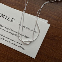 Double Layer Knot Snake Chain Necklace in 925 Sterling Silver