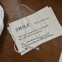 Double Layer Knot Snake Chain Necklace in 925 Sterling Silver