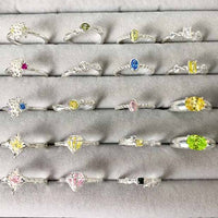 Irregular Crystal Star Adjustable Sterling Silver Ring