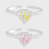 Irregular Trillion Crystal Sterling Silver Adjustable Ring