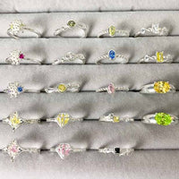 Irregular Trillion Crystal Sterling Silver Adjustable Ring