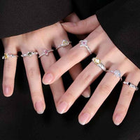 Irregular Trillion Crystal Sterling Silver Adjustable Ring