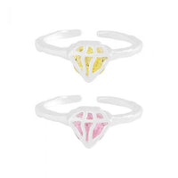 Irregular Trillion Crystal Sterling Silver Adjustable Ring