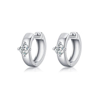 U-Shaped Moissanite Hoop Earrings in S925 Sterling Silver