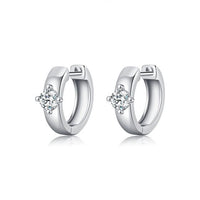 U-Shaped Moissanite Hoop Earrings in S925 Sterling Silver