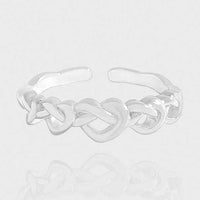 Weaving Hollow Heart 925 Sterling Silver Adjustable Ring