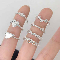 Weaving Hollow Heart 925 Sterling Silver Adjustable Ring