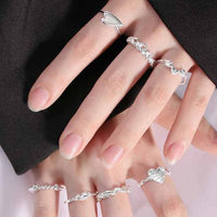 Weaving Hollow Heart 925 Sterling Silver Adjustable Ring