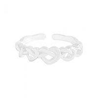 Weaving Hollow Heart 925 Sterling Silver Adjustable Ring