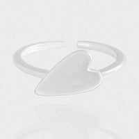 Honey Moon Irregular Big Heart 925 Sterling Silver Adjustable Ring