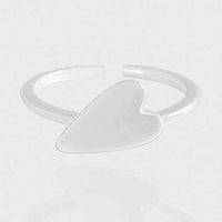 Honey Moon Irregular Big Heart 925 Sterling Silver Adjustable Ring