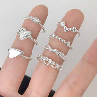 Honey Moon Irregular Big Heart 925 Sterling Silver Adjustable Ring