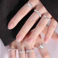 Honey Moon Irregular Big Heart 925 Sterling Silver Adjustable Ring