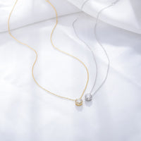 Sterling Silver Round Cubic Zirconia Necklace