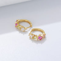 Cubic Zirconia Small Hoop Earrings in Sterling Silver