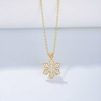 Cubic Zirconia Snowflake Pendant Necklace