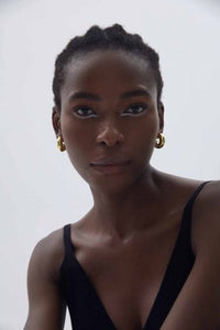 Electroformed C-Shape Tube Hoop Earrings in 999 Sterling Silver