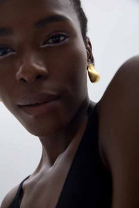 Electroformed Irregular Oval Chunky Stud Earrings