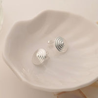 Spiral Snail Shell Sterling Silver Stud Earrings
