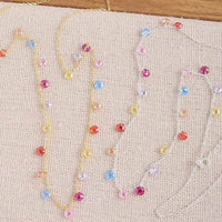 Colorful Round Crystal Necklace in 925 Sterling Silver