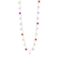 Colorful Round Crystal Necklace in 925 Sterling Silver