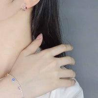 Colorful Crystal Grapes Drop Earrings in 925 Sterling Silver