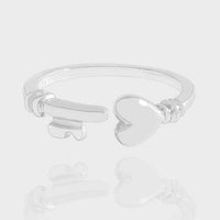Honey Moon Heart Lock and Key Adjustable Ring
