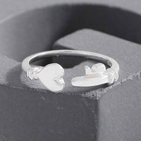 Honey Moon Heart Lock and Key Adjustable Ring