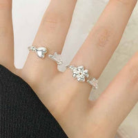 Honey Moon Heart Lock and Key Adjustable Ring