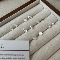 Mini Geometry Sterling Silver Stud Earrings