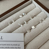 Mini Geometry Sterling Silver Stud Earrings