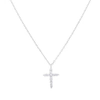 Cubic Zirconia Cross Pendant Necklace in 925 Sterling Silver