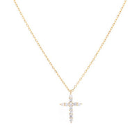 Cubic Zirconia Cross Pendant Necklace in 925 Sterling Silver